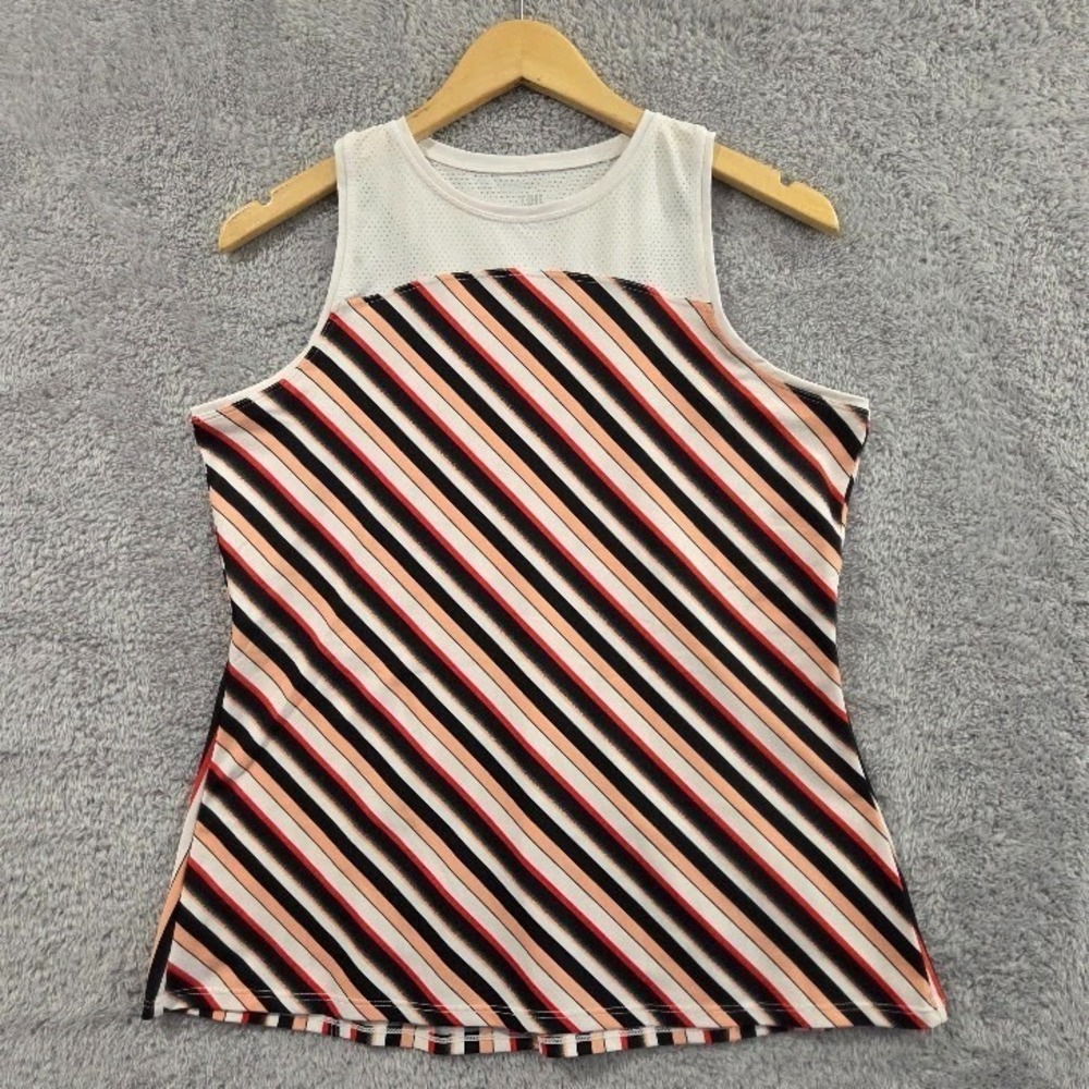 Tail Women's Large Tank Top Striped Athletic Sports Golf‎ Tennis Racer Back